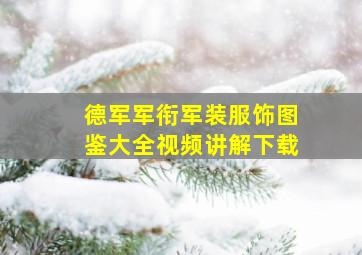 德军军衔军装服饰图鉴大全视频讲解下载