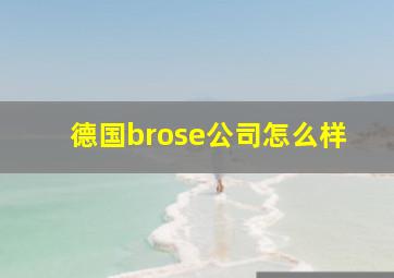 德国brose公司怎么样