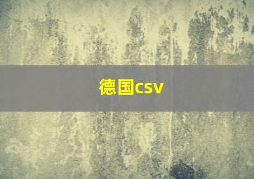 德国csv