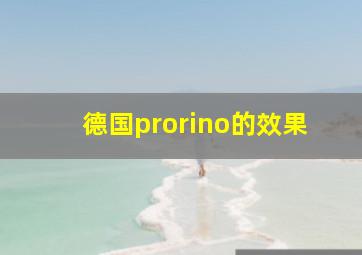 德国prorino的效果