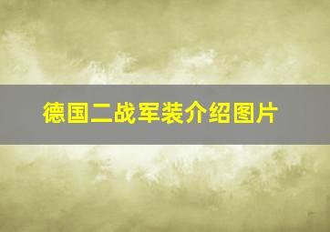 德国二战军装介绍图片