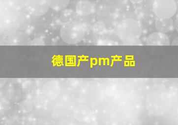 德国产pm产品