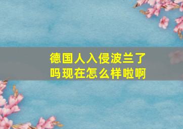 德国人入侵波兰了吗现在怎么样啦啊