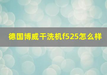 德国博威干洗机f525怎么样