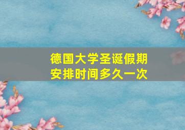 德国大学圣诞假期安排时间多久一次