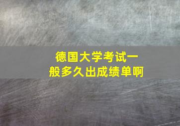 德国大学考试一般多久出成绩单啊