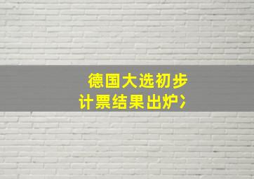 德国大选初步计票结果出炉冫