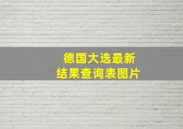 德国大选最新结果查询表图片