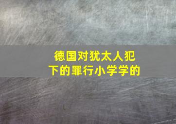 德国对犹太人犯下的罪行小学学的