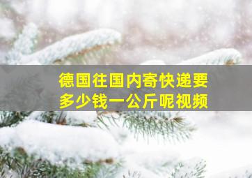 德国往国内寄快递要多少钱一公斤呢视频