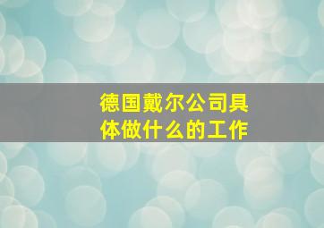 德国戴尔公司具体做什么的工作