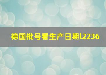 德国批号看生产日期l2236