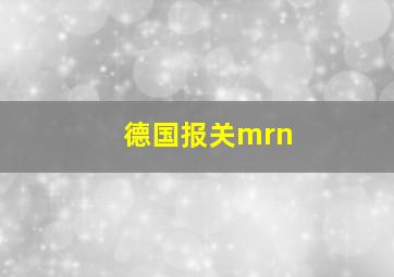 德国报关mrn