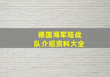 德国海军陆战队介绍资料大全