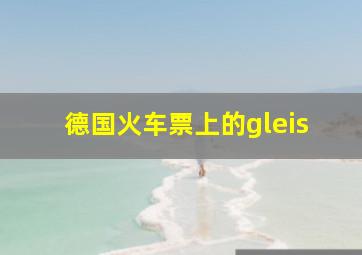 德国火车票上的gleis