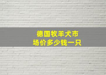 德国牧羊犬市场价多少钱一只