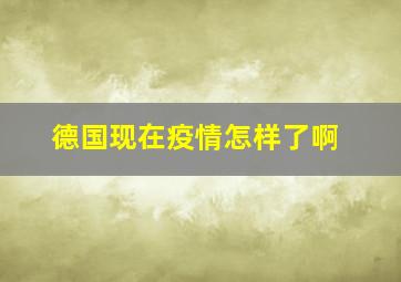 德国现在疫情怎样了啊