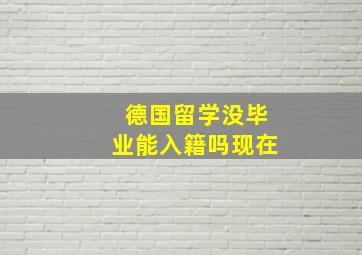 德国留学没毕业能入籍吗现在