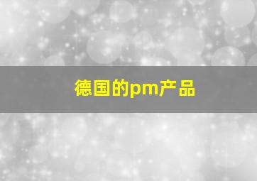 德国的pm产品