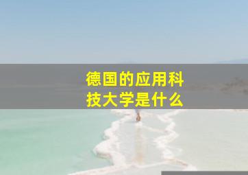 德国的应用科技大学是什么