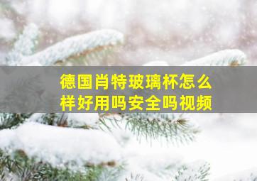 德国肖特玻璃杯怎么样好用吗安全吗视频