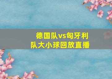 德国队vs匈牙利队大小球回放直播