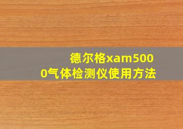 德尔格xam5000气体检测仪使用方法