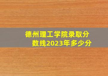 德州理工学院录取分数线2023年多少分