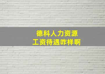 德科人力资源工资待遇咋样啊