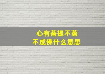 心有菩提不落不成佛什么意思