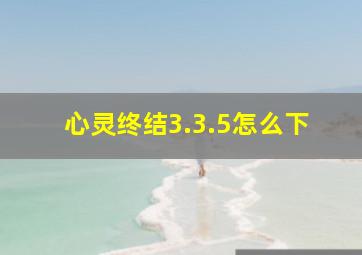 心灵终结3.3.5怎么下