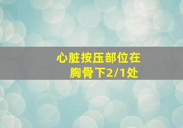 心脏按压部位在胸骨下2/1处