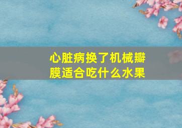 心脏病换了机械瓣膜适合吃什么水果