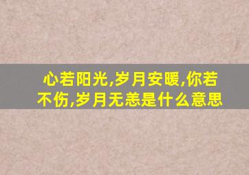 心若阳光,岁月安暖,你若不伤,岁月无恙是什么意思