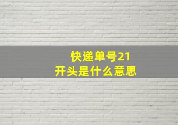 快递单号21开头是什么意思