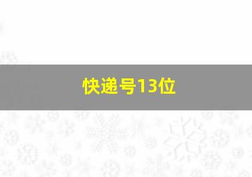 快递号13位