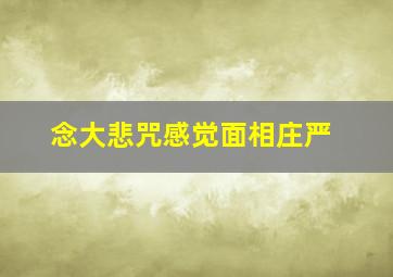 念大悲咒感觉面相庄严