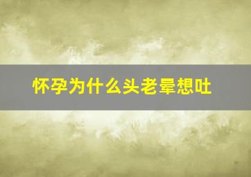 怀孕为什么头老晕想吐