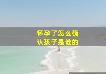 怀孕了怎么确认孩子是谁的