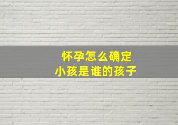 怀孕怎么确定小孩是谁的孩子