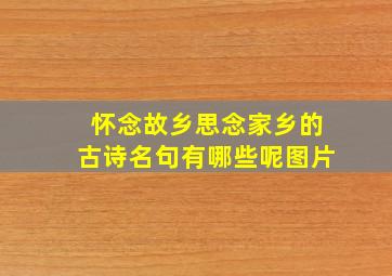 怀念故乡思念家乡的古诗名句有哪些呢图片