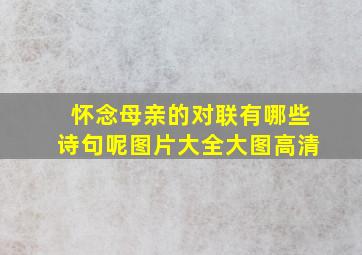 怀念母亲的对联有哪些诗句呢图片大全大图高清