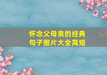 怀念父母亲的经典句子图片大全简短