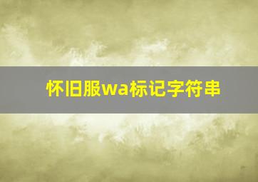 怀旧服wa标记字符串