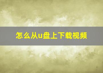 怎么从u盘上下载视频