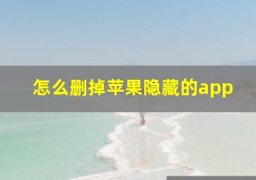 怎么删掉苹果隐藏的app