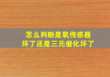 怎么判断是氧传感器坏了还是三元催化坏了