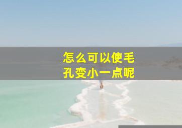 怎么可以使毛孔变小一点呢