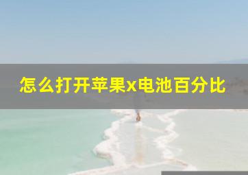 怎么打开苹果x电池百分比