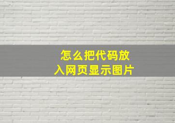 怎么把代码放入网页显示图片